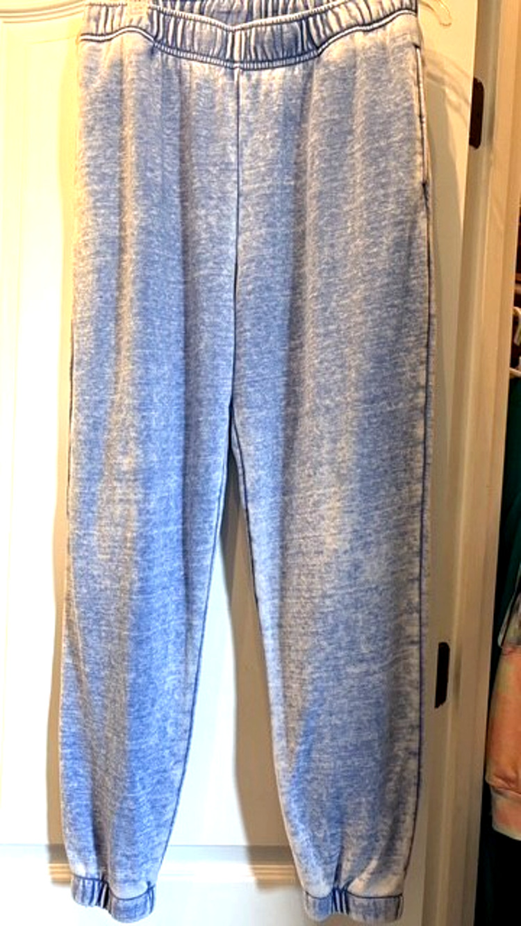 Wild Fable Sweatpants Womens Medium Blue Acid Wash Fleece Joggers Drawstring 31"